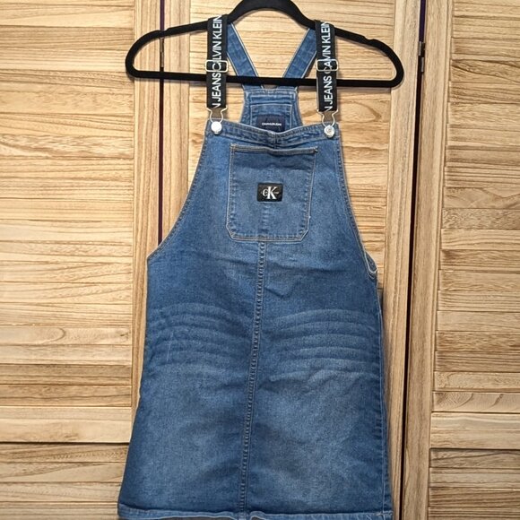 Calvin Klein Girls' Denim Dress, Overall Style Boyfriend Fit Size XL (16) - Picture 1 of 10